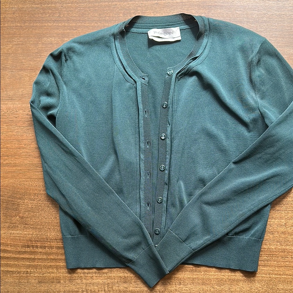 Green Button-Up Cardigan